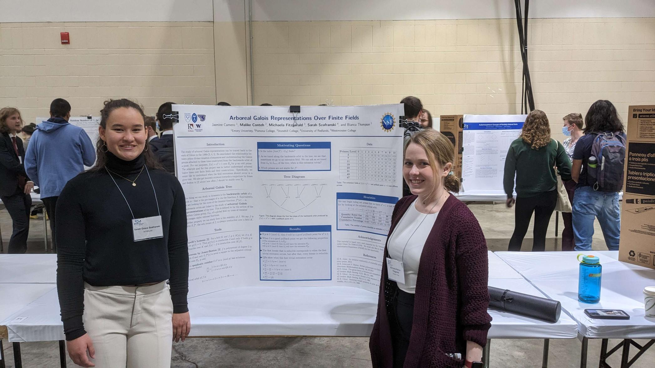 PRiME 2022 participants presenting their poster at the 2023 Joint Mathematics Meetings in Boston.